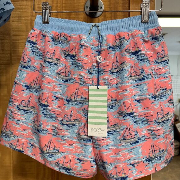 Prodoh Boys' Boogie Board Swim Trunk in Shrimp Boat Print - Picture 2 of 2